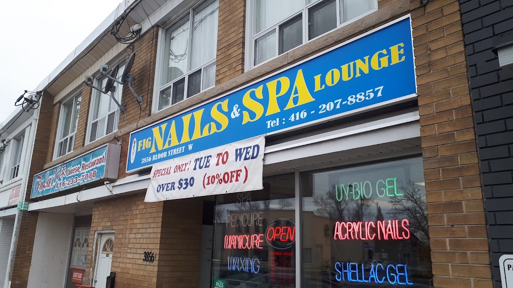Fig Nails & Spa Lounge | 3856 Bloor St W, Etobicoke, ON M9B 1L1, Canada | Phone: (416) 207-8857