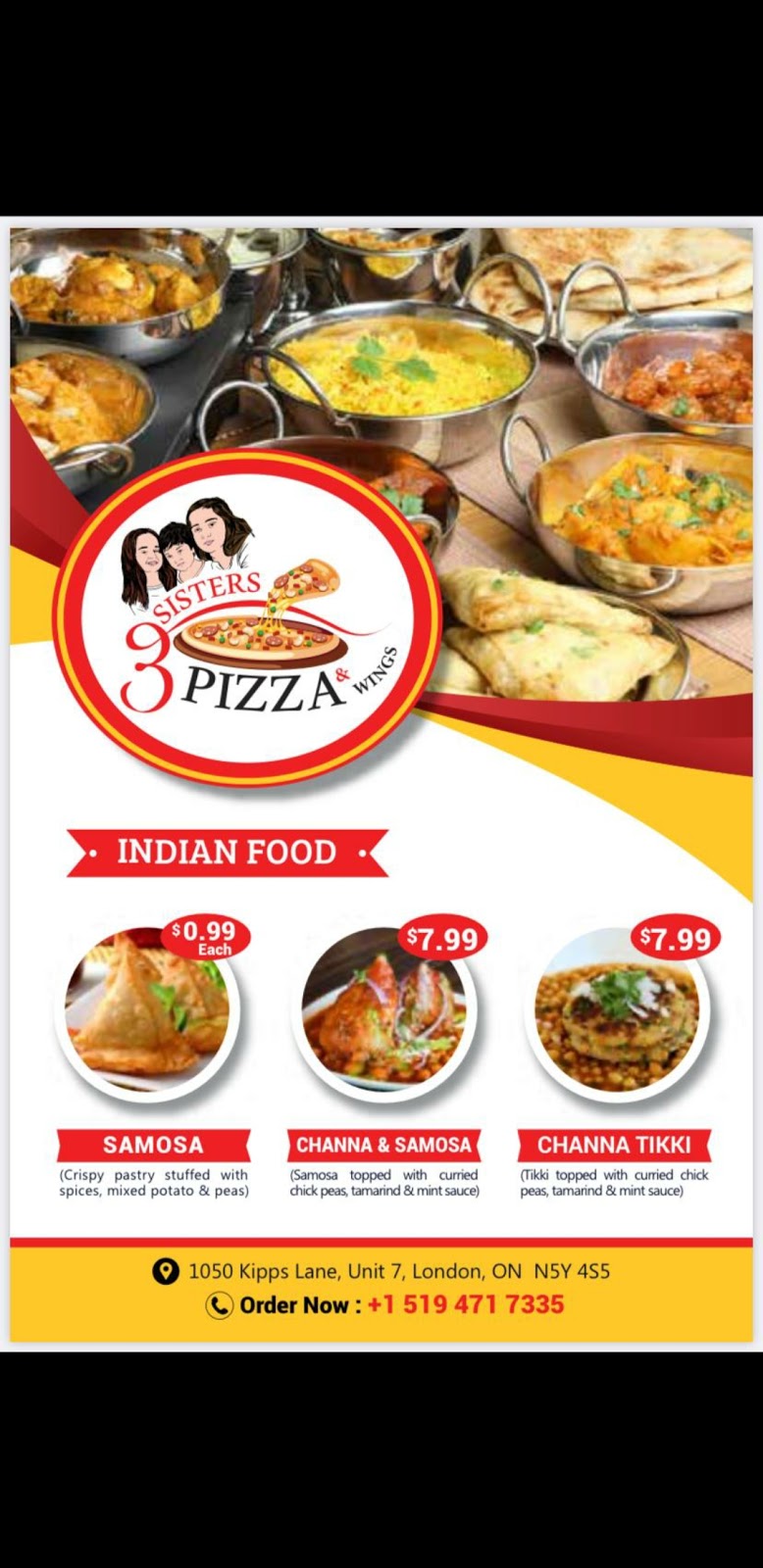 3 Sisters Pizza & Wings | 1050 Kipps Ln #7, London, ON N5Y 4S5, Canada | Phone: (519) 471-7335