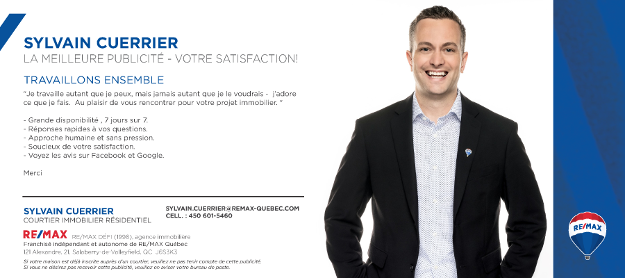 Sylvain Cuerrier - Courtier immobilier REMAX | 74 QC-338, Les Coteaux, QC J7X 1A2, Canada | Phone: (450) 601-5460