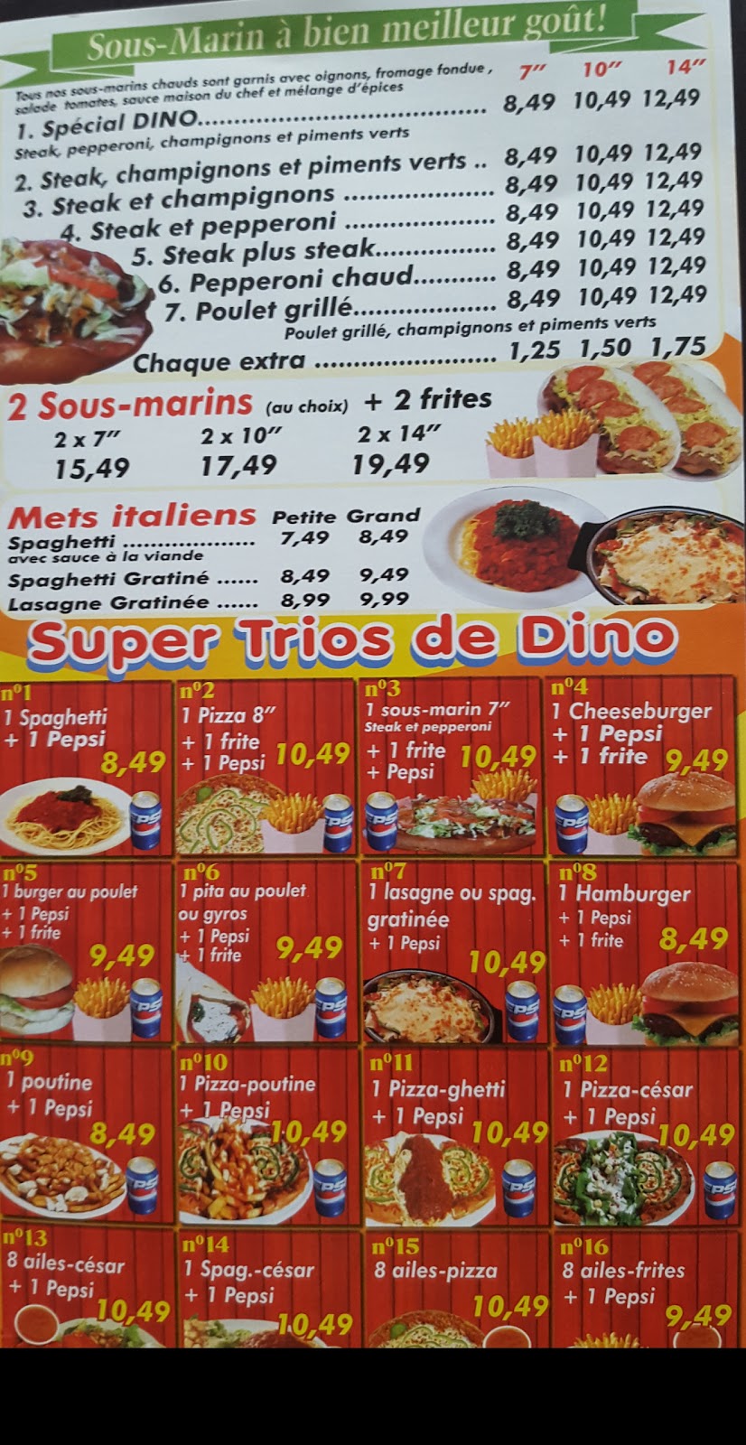 Pizza Dino | Saint-Félix-de-Valois, QC J0K, Canada | Phone: (450) 889-5889