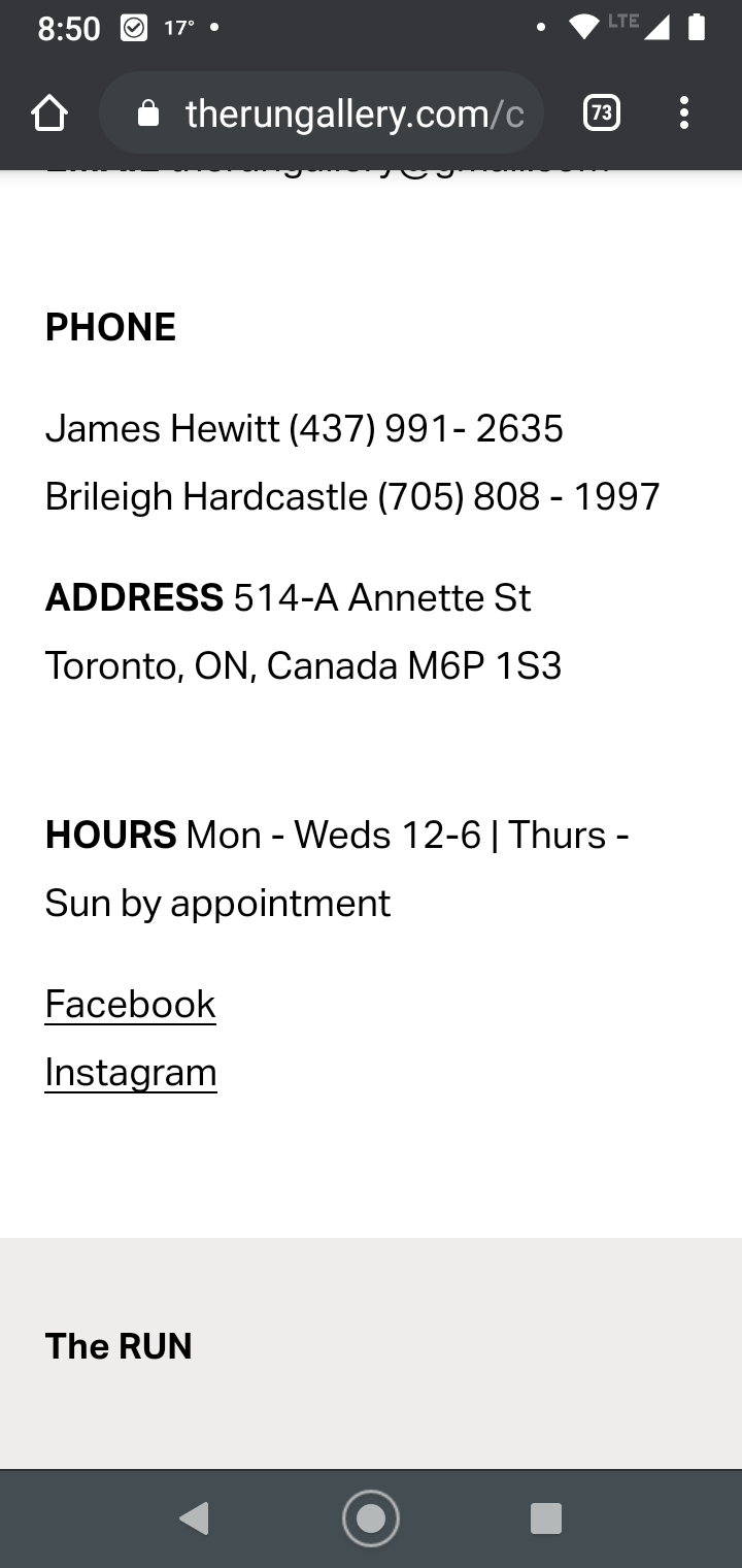 The Run Gallery | 514A Annette St, Toronto, ON M6P 1S3, Canada | Phone: (437) 991-2635