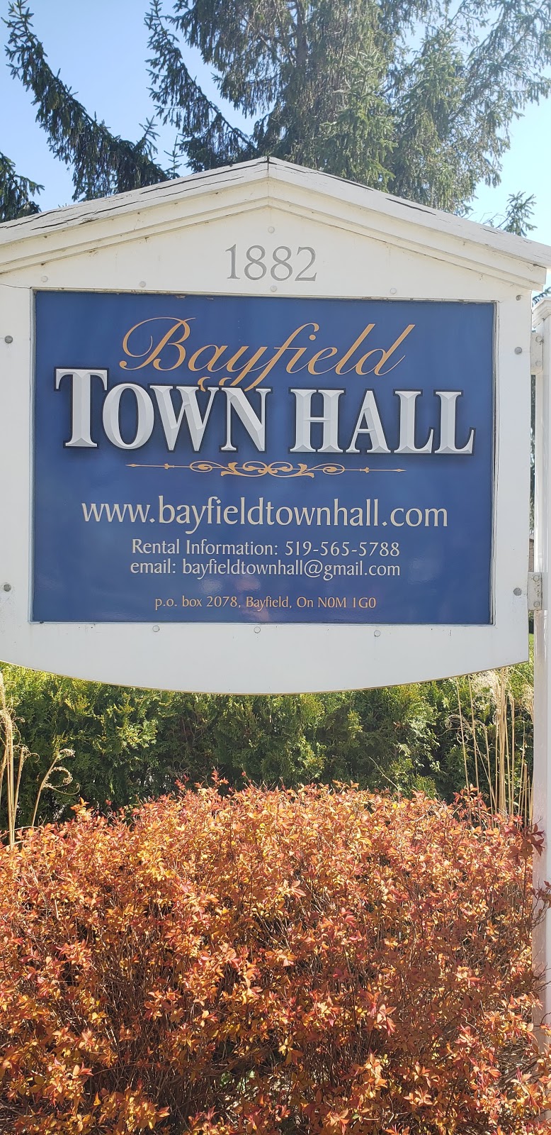 Bayfield Town Hall | 11 The Square, Bayfield, ON N0M 1G0, Canada | Phone: (519) 565-5788