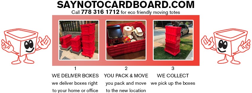 Saynotocardboard eco friendly moving totes | 996 Powell St, Vancouver, BC V6A 1B8, Canada | Phone: (778) 316-1712