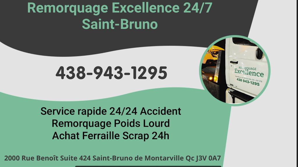 Remorquage Excellence 24h | 2000 Rue Benoit suite 424, Saint-Bruno-de-Montarville, QC J3V 0A7, Canada | Phone: (438) 943-1295