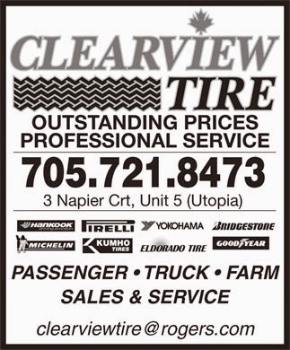 Clearview Signature Tire | 3 Napier Ct #5, Utopia, ON L0M 1T0, Canada | Phone: (705) 721-8473