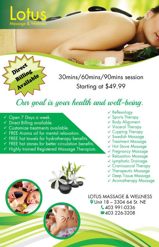Lotus Massage | #18, 3304 64 St NE, Calgary, AB T1Y 5R4, Canada | Phone: (403) 226-3208