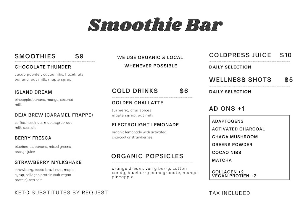 Smoothie Bar | 1770 Shawnigan Lake-Mill Bay Rd, Shawnigan Lake, BC V0R 2W0, Canada | Phone: (250) 606-1262