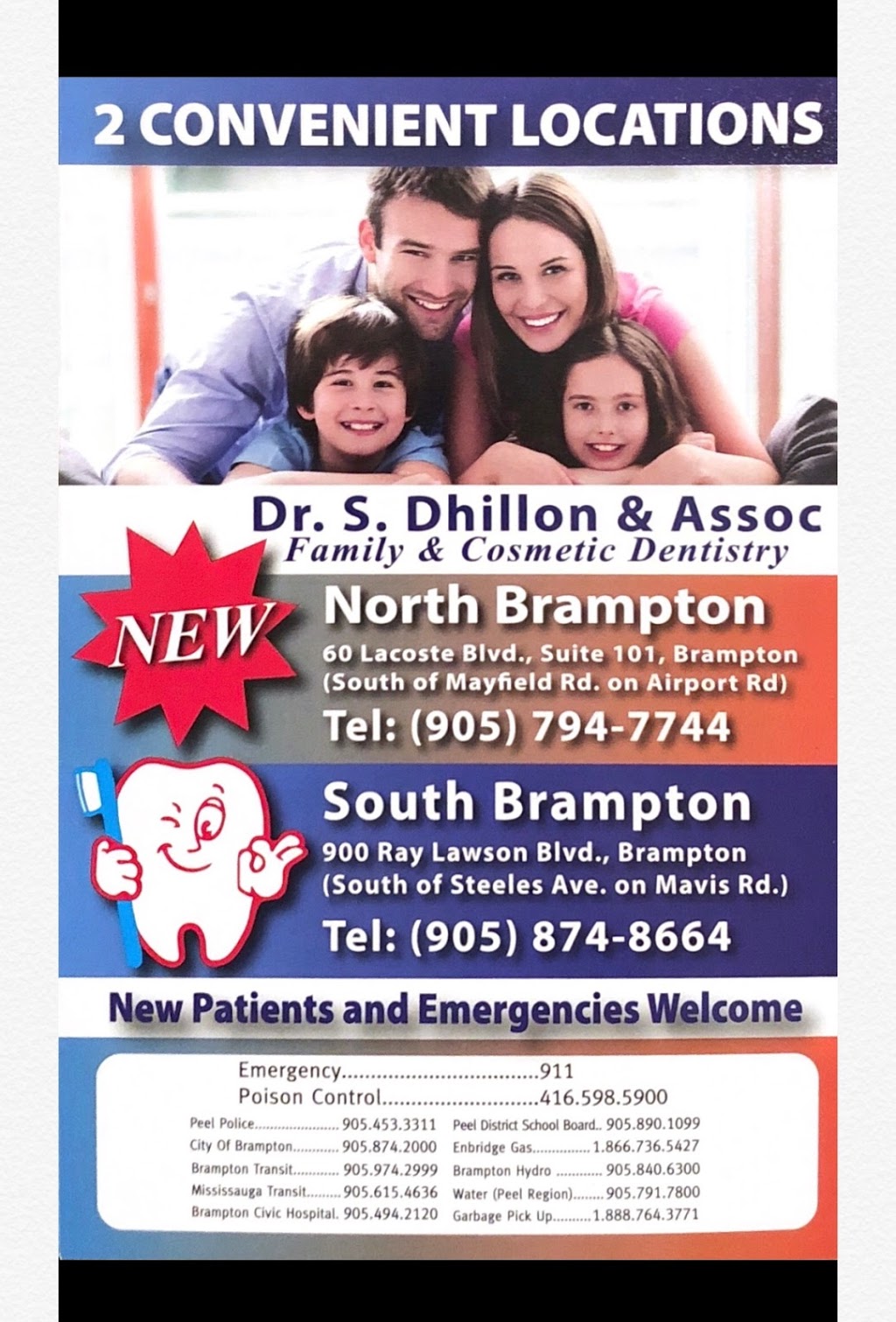 Dr. S. Dhillon & Associates Dental Office | 900 Ray Lawson Blvd #4, Brampton, ON L6Y 5H7, Canada | Phone: (905) 874-8664
