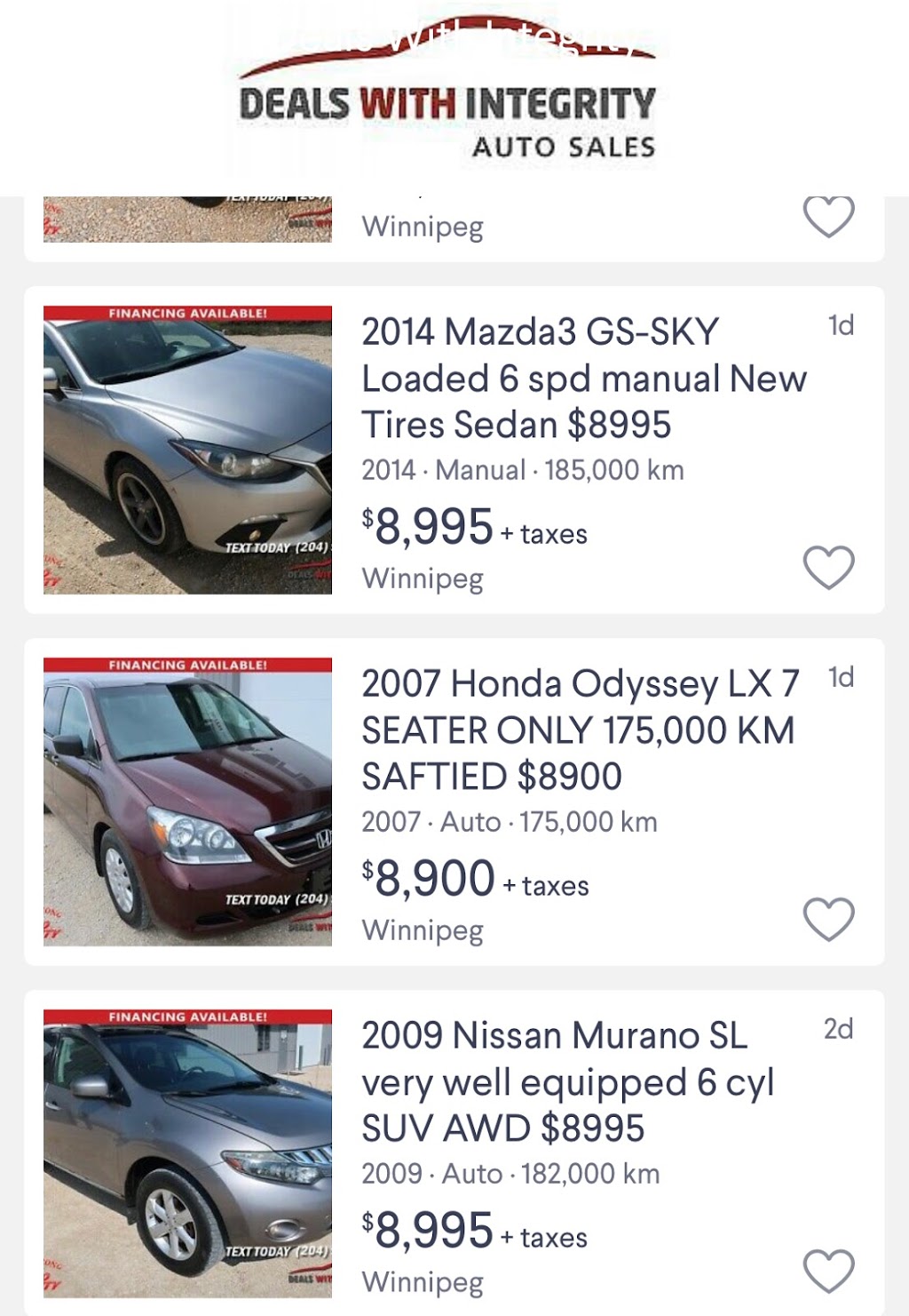 DEALS WITH INTEGRITY AUTO SALES | 817 Kapelus Dr Unit C, West Saint Paul, MB R4A 5A4, Canada | Phone: (204) 414-9210