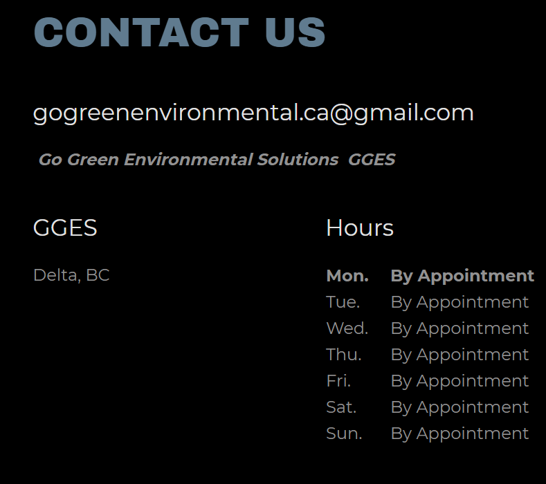 Go Green Environmental Solutions GGES Delta B.C. | 8572 109b St, Delta, BC V4C 4H3, Canada | Phone: (778) 886-4111