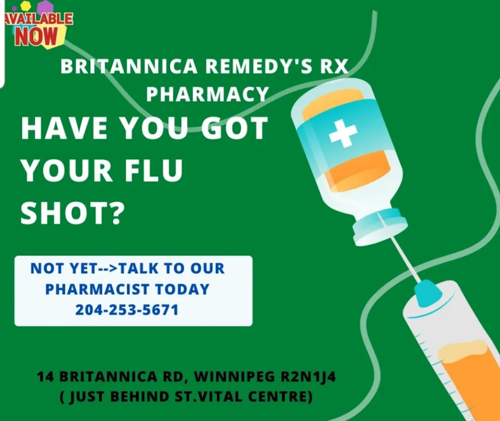 Britannica Remedy’s RX Pharmacy | 14 Britannica Rd, Winnipeg, MB R2N 1J4, Canada | Phone: (204) 253-5671