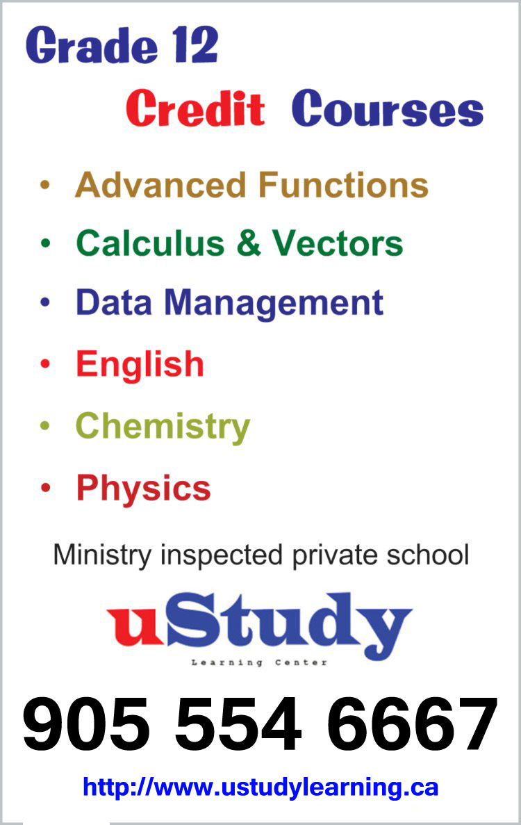 uStudy Learning Center | 45 Karachi Dr, Markham, ON L3S 0B5, Canada | Phone: (905) 554-6667