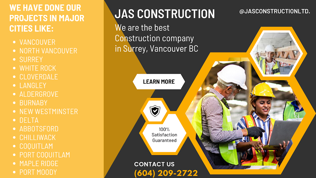 Jas Construction Ltd. | Construction Company | 15300 68 Ave Unit 202, Surrey, BC V3S 2B9, Canada | Phone: (604) 209-2722