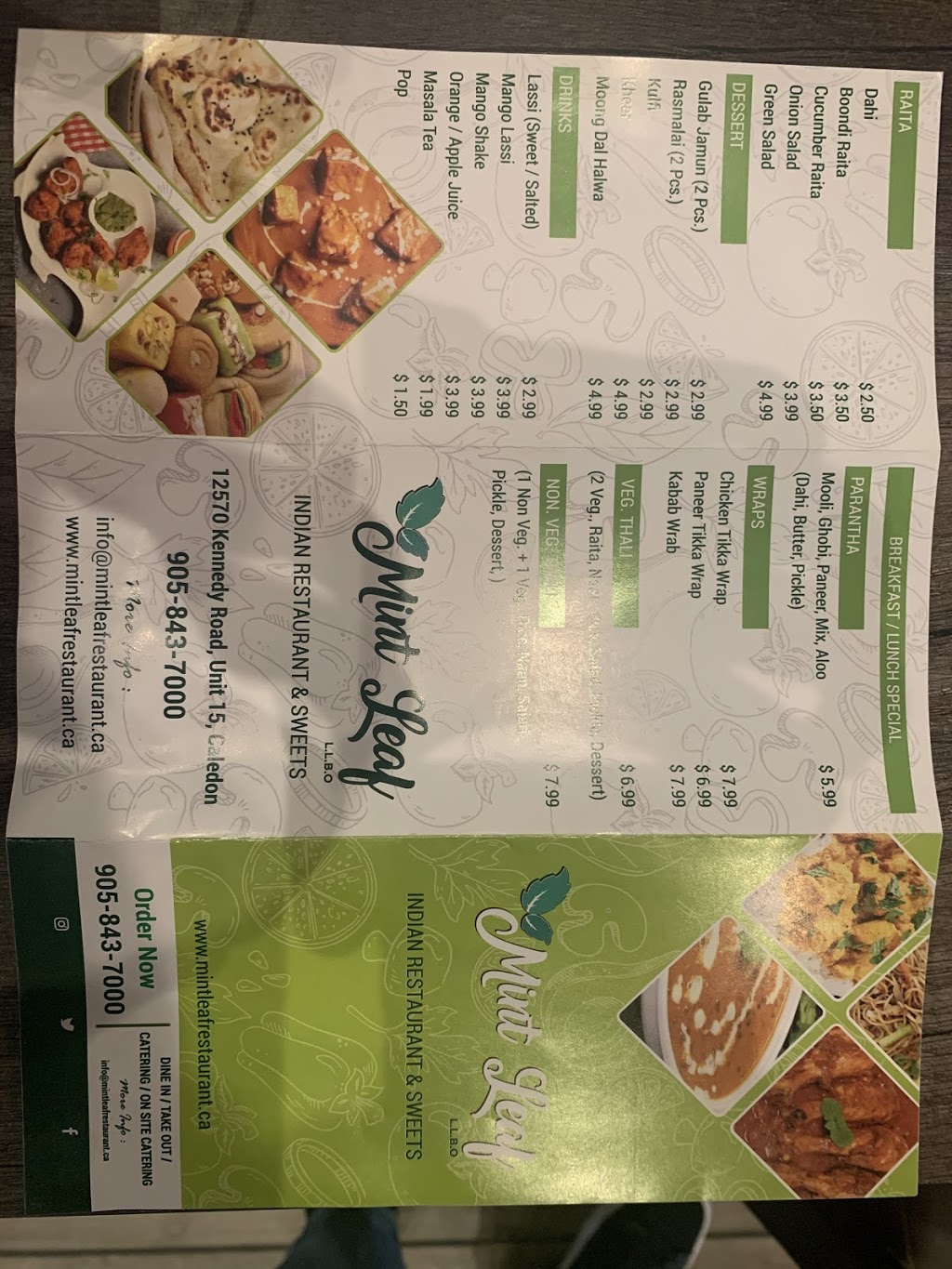Mint Leaf Restaurant | 12570 Kennedy Rd, Caledon, ON L7C 2H1, Canada | Phone: (905) 843-7000