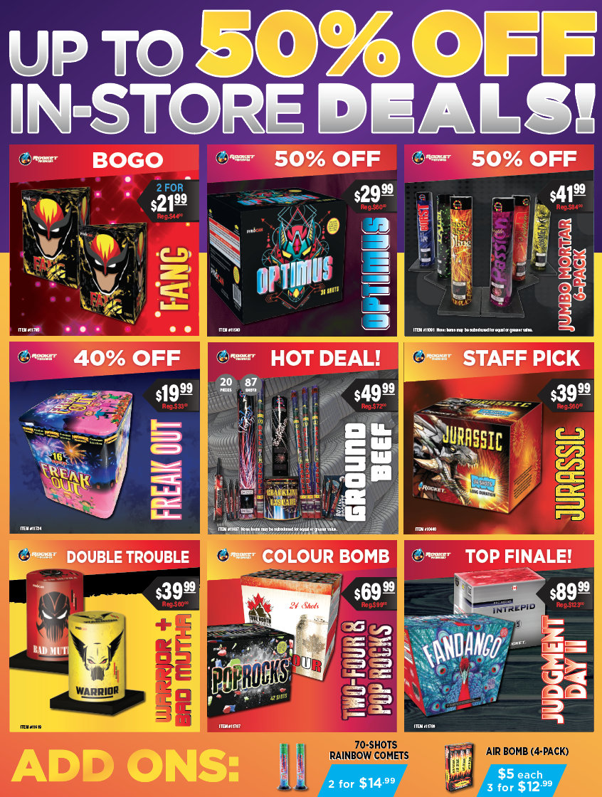Rocket Fireworks | 183 Silvercreek Pkwy N, Guelph, ON N1H 3T2, Canada | Phone: (888) 502-5278