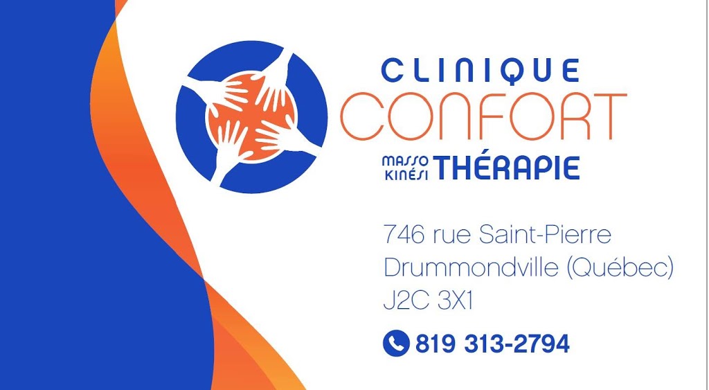 Clinique Confort Masso/Kinésithérapie, Orthothérapie, Thérapie d | 746 Rue Saint-Pierre, Drummondville, QC J2C 3X1, Canada | Phone: (819) 313-2794