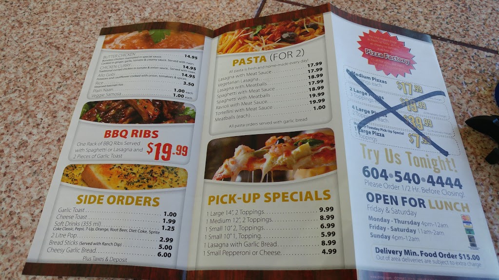 Pizza Factory | 7898 6th St, Burnaby, BC V3N 3N3, Canada | Phone: (604) 540-4444