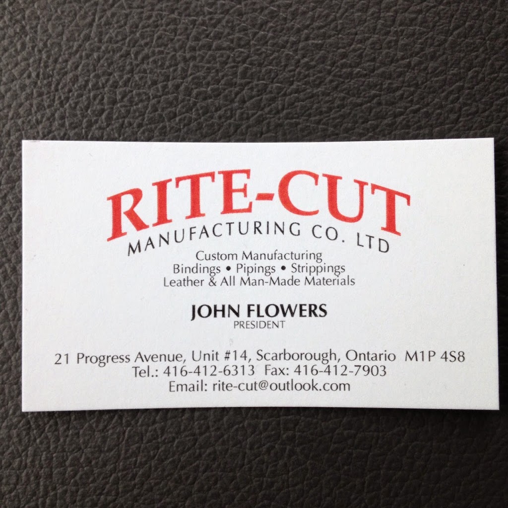 Rite-Cut Manufacturing Co. Ltd. | clothing store | 21 Progress Ave #14, Scarborough, ON M1P 4S7, Canada | 4164126313 OR +1 416-412-6313