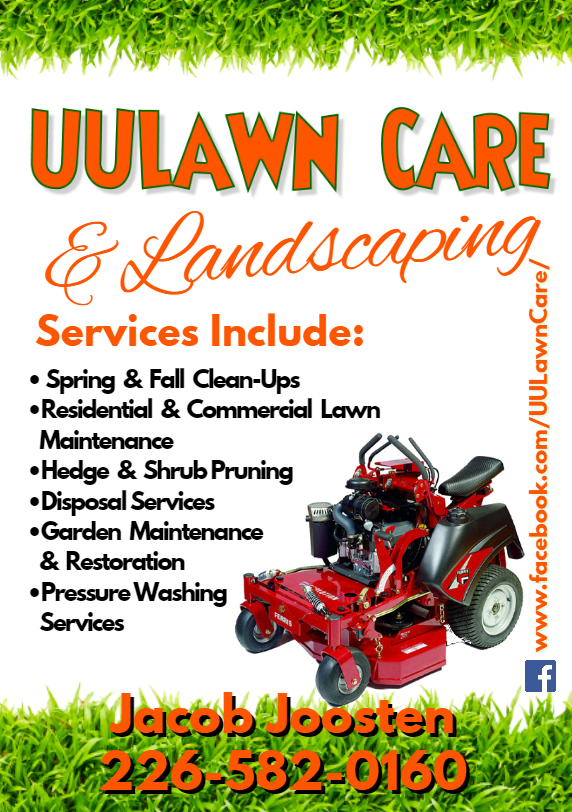 UULawn Care and Landscaping | 581 Victoria St, Watford, ON N0M 2S0, Canada | Phone: (226) 582-0160