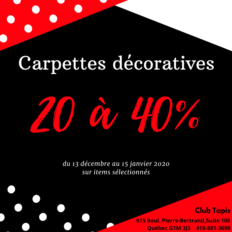 Club Tapis | Sud suite 100, 615 Boulevard Pierre-Bertrand, Québec, QC G1M 3J3, Canada | Phone: (418) 681-3690