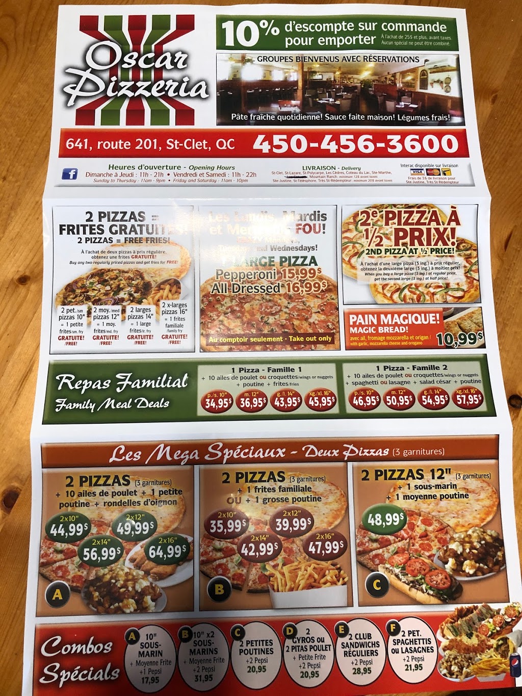 oscar pizzeria | 641 QC-201, Saint-Clet, QC J0P 1S0, Canada | Phone: (450) 456-3600