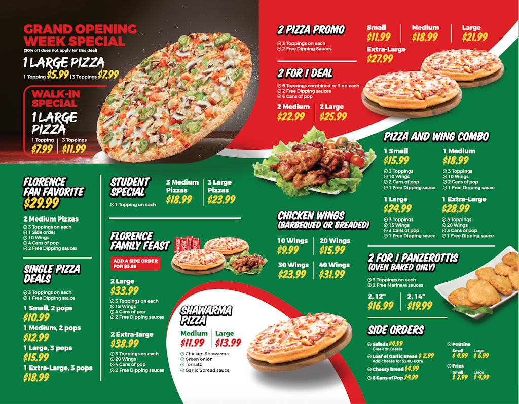 Florence Pizza & Shawarma | 2263 Dundas St, London, ON N5V 1R4, Canada | Phone: (519) 453-6666