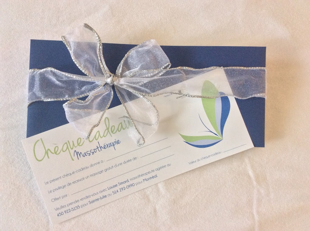 Louise Simard, massothérapeute | 1488 Rue Principale, Sainte-Julie, QC J3E 1R6, Canada | Phone: (514) 292-0990