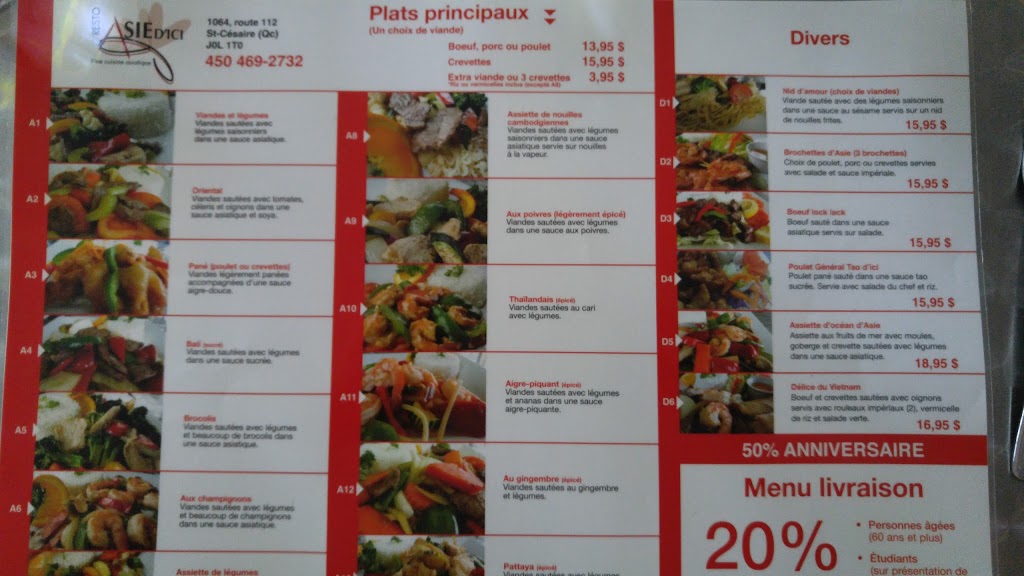 Restaurant Au Gout DAsie | 1064 QC-112, Saint-Césaire, QC J0L 1T0, Canada | Phone: (450) 469-2732
