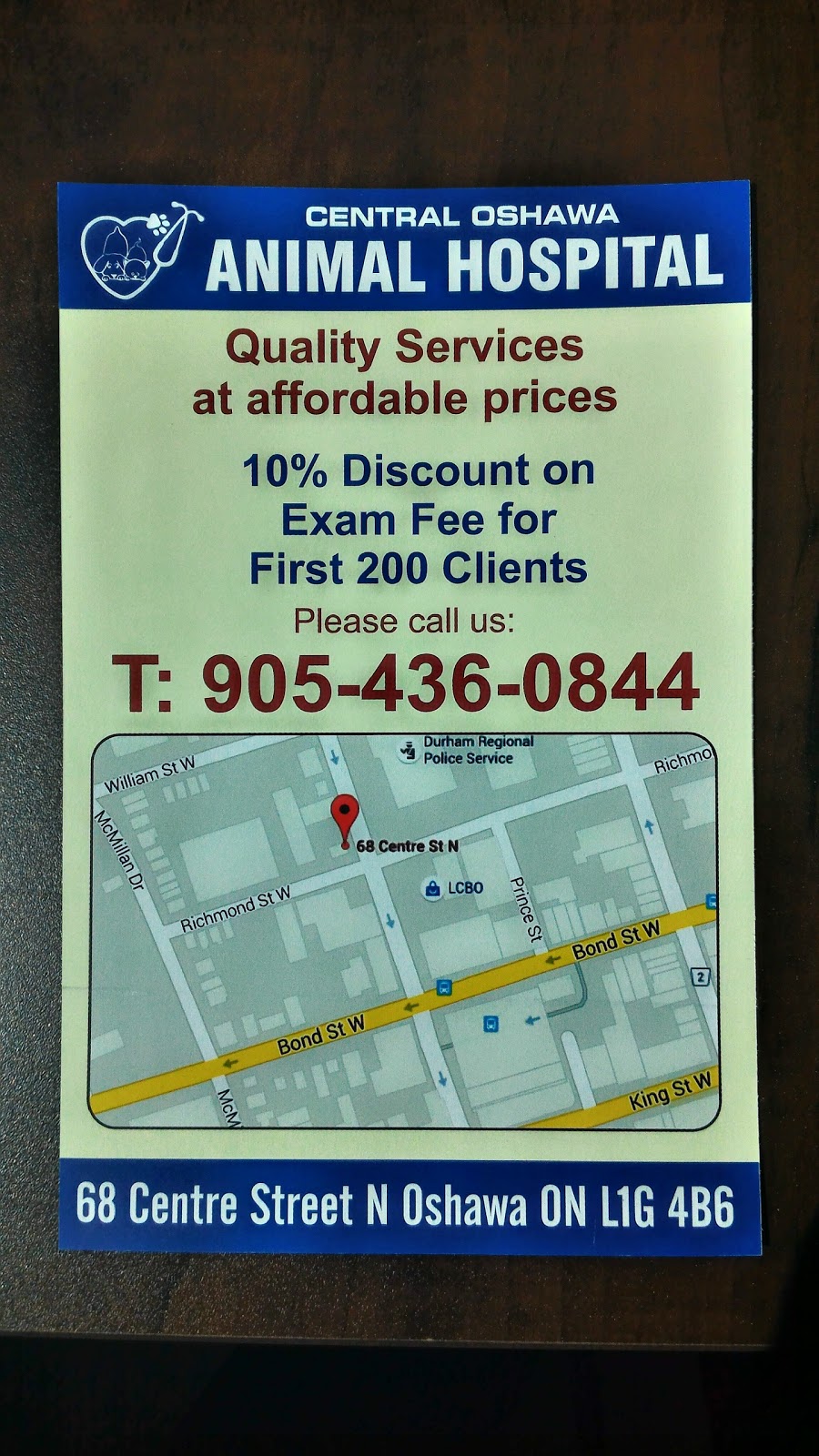 Central Oshawa Animal Hospital | 68 Centre St N, Oshawa, ON L1G 4B6, Canada | Phone: (905) 436-0844