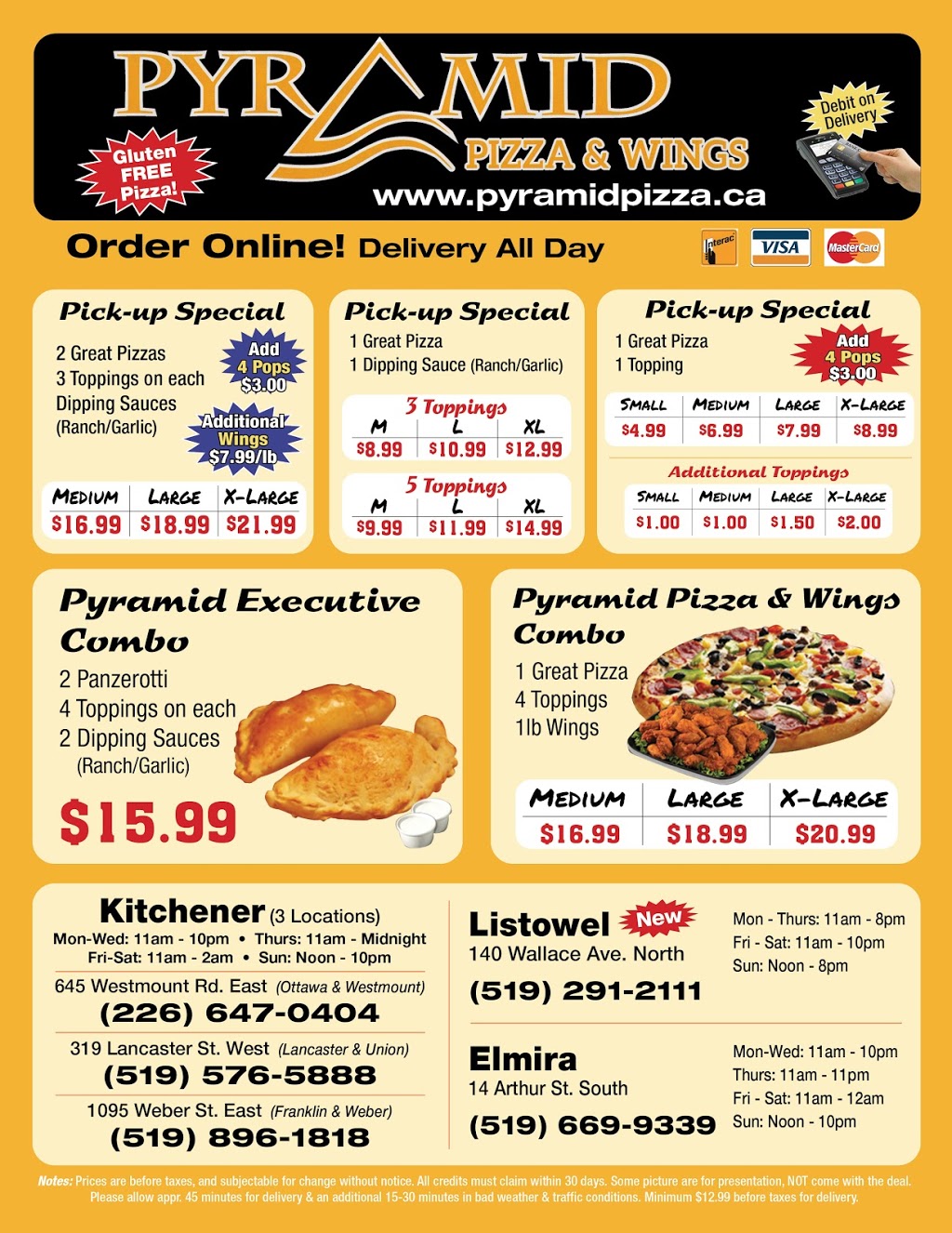 Pyramid Pizza | 1095 Weber St E, Kitchener, ON N2A 1B7, Canada | Phone: (519) 896-1818