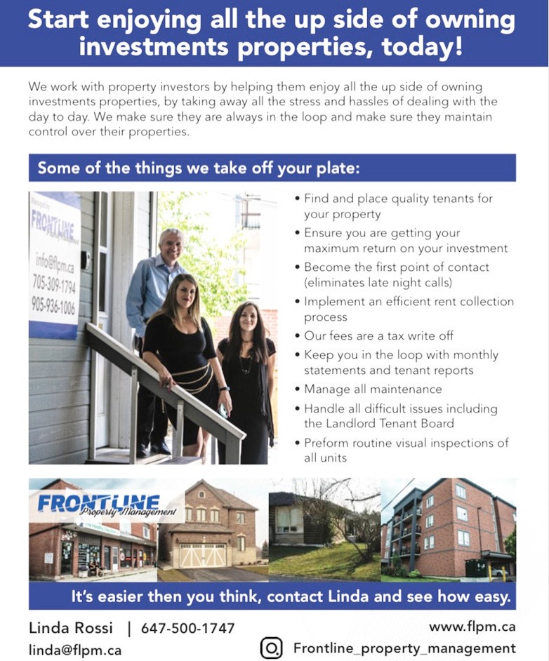 Frontline Property Management | 54 Queen St S, Tottenham, ON L0G 1W0, Canada | Phone: (647) 500-1747