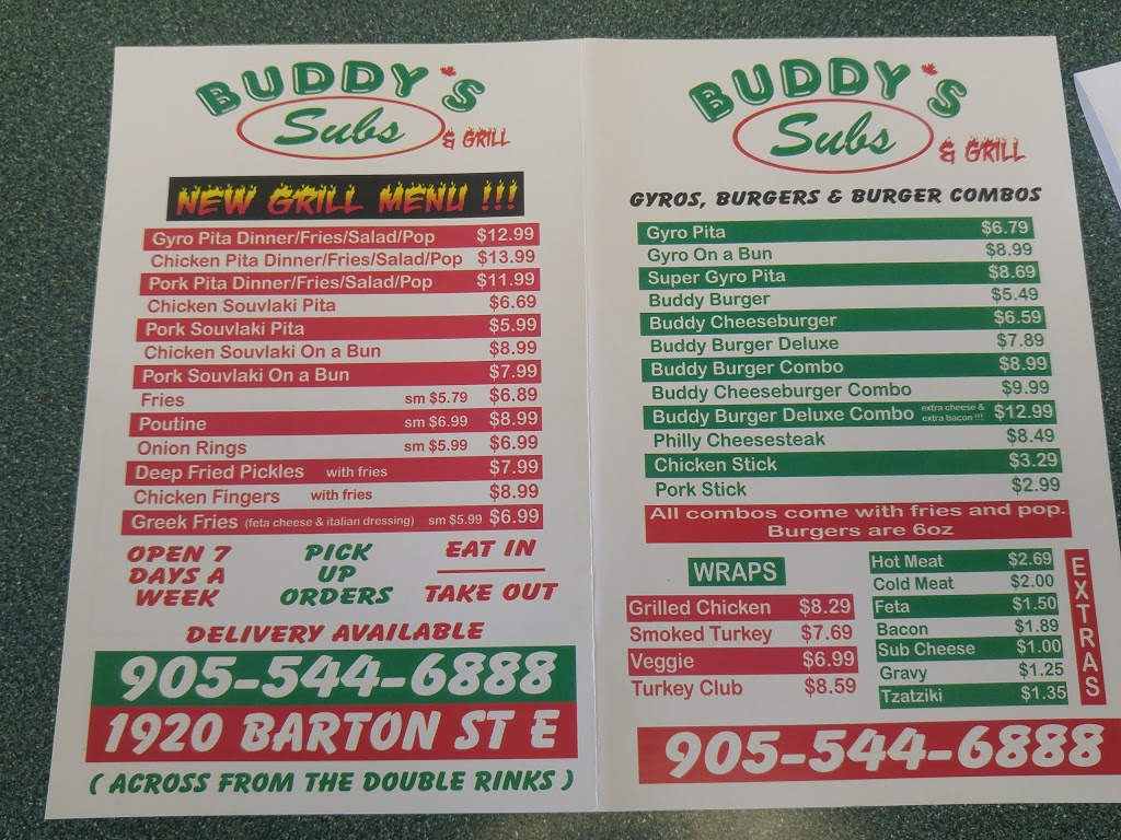 Buddys Subs | 1920 Barton St E, Hamilton, ON L8H 2Y6, Canada | Phone: (905) 544-6888