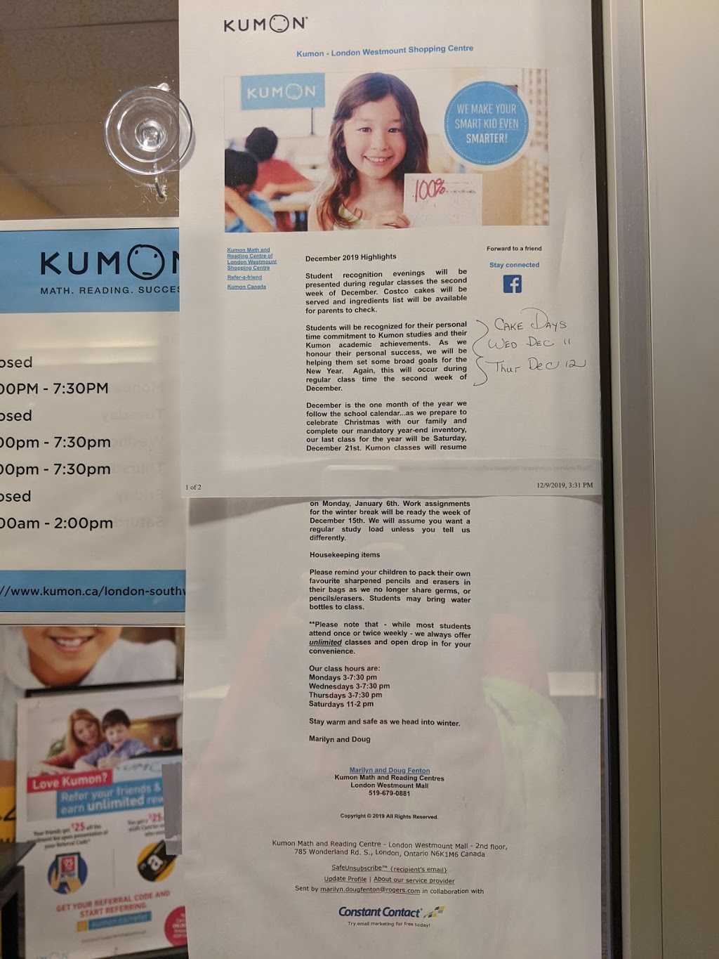 Kumon Math & Reading Centre | 785 Wonderland Rd S #204, London, ON N6K 1M6, Canada | Phone: (519) 679-0881
