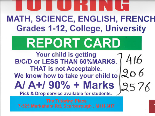 The Tutoring Place | 525 Markham Rd Unit#7, Scarborough, ON M1H 2A1, Canada | Phone: (416) 206-2576