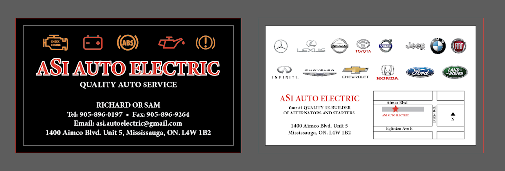 ASI Auto Electric | 1400 Aimco Blvd #5, Mississauga, ON L4W 1B2, Canada | Phone: (905) 896-0197