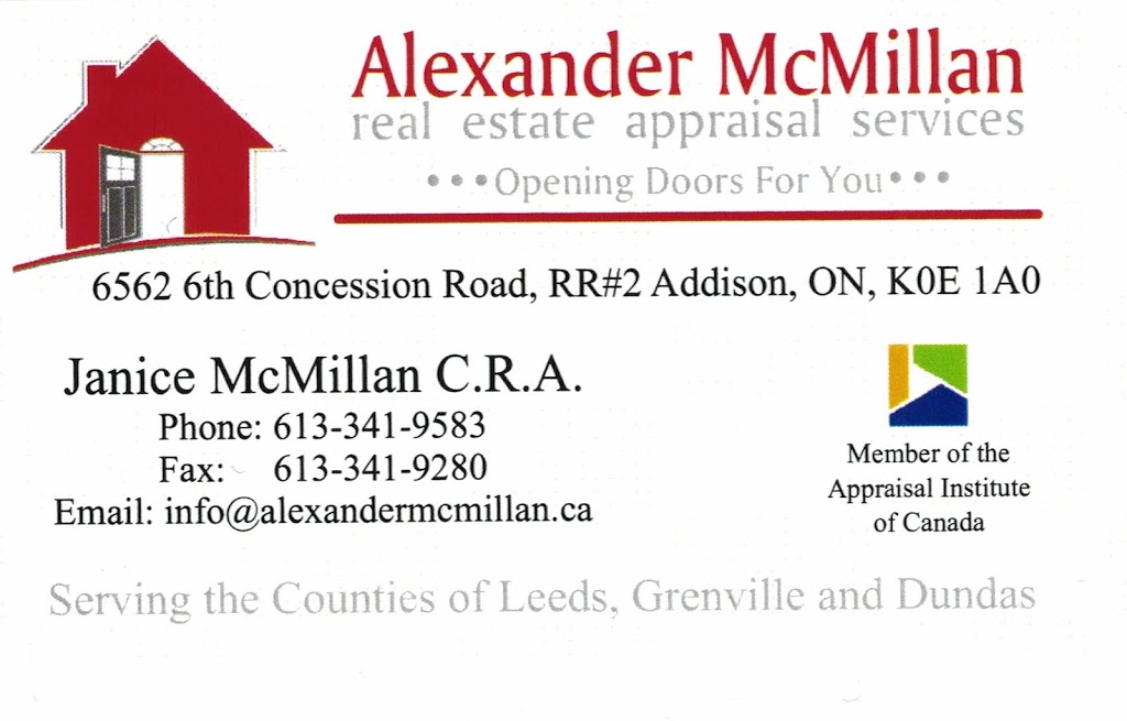 Alexander McMillan Real Estate Appraisal Services | 6562 Sixth Concession Rd, Addison, ON K0E 1A0, Canada | Phone: (613) 341-9583