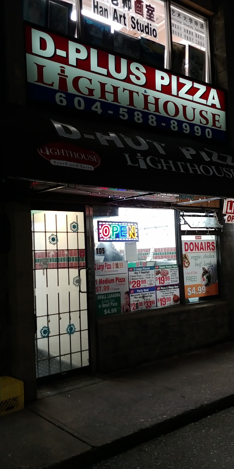 D-Plus Pizza and lighthouse fresh & tasty | 9547 152 St #105A, Surrey, BC V3R 5Y5, Canada | Phone: (604) 588-8990