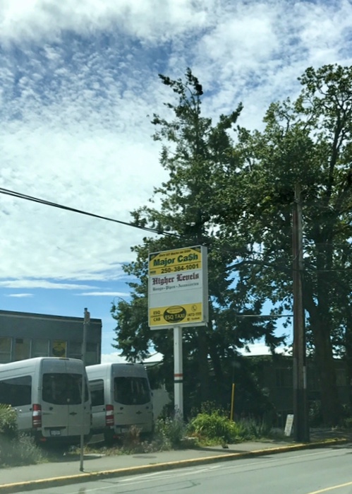 Major Cash | 941 Esquimalt Rd, Victoria, BC V9A 3M7, Canada | Phone: (250) 384-1001