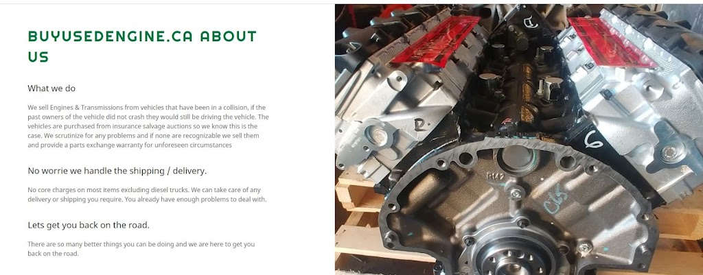 BuyUsedEngine.ca | Township Rd 274, Irricana, AB T0M 1B0, Canada | Phone: (403) 720-8947