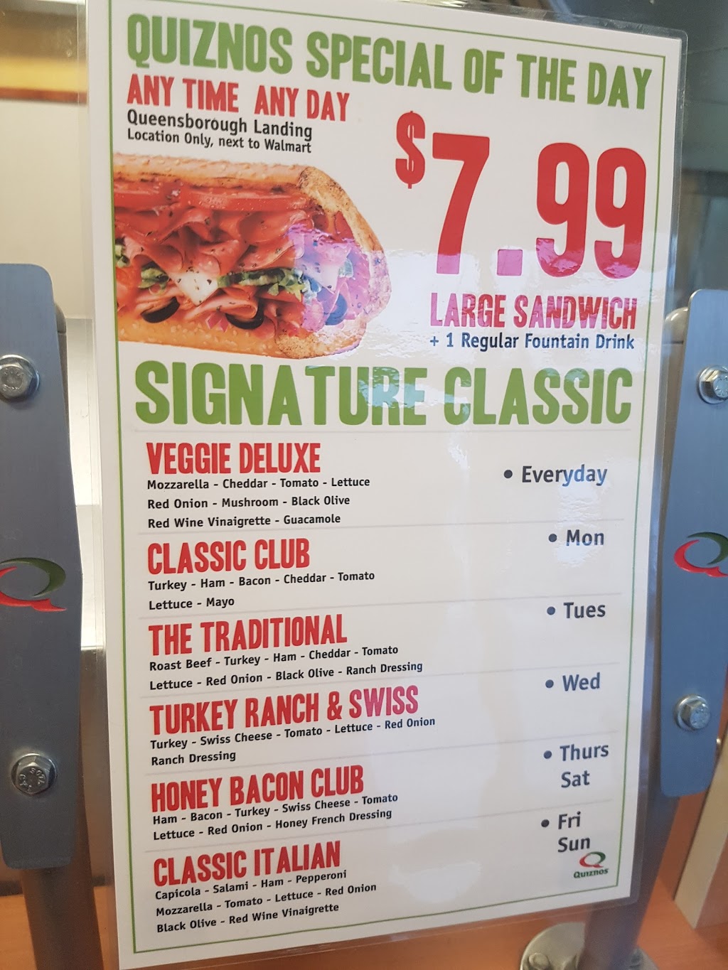 Quiznos | 805 Boyd St, New Westminster, BC V3M 5X2, Canada | Phone: (604) 759-0996