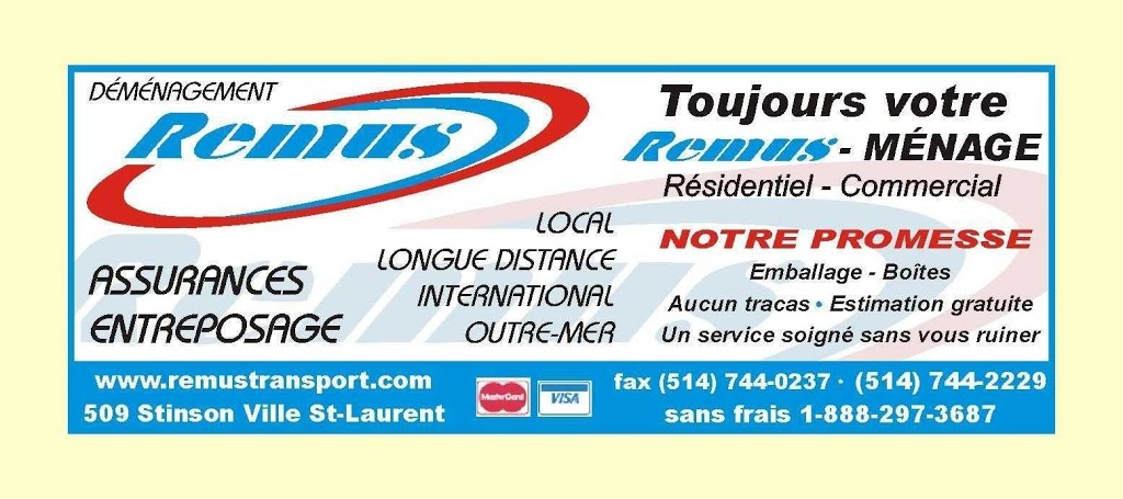 Remus Moving & Storage Déménagement Entreposage Montreal Toronto | 2527 Rue Guénette, Saint-Laurent, QC H4R 2E9, Canada | Phone: (514) 867-3687