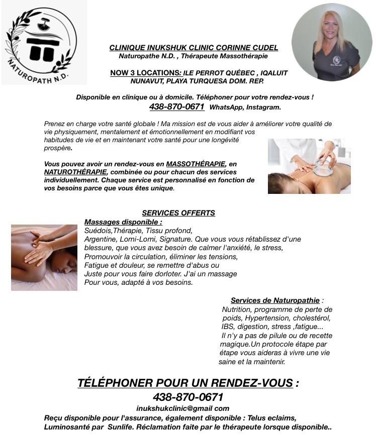 Inukshuk Clinic Corinne Cudel | 489 Bd Perrot #201, LÎle-Perrot, QC J7V 3H4, Canada | Phone: (438) 870-0671