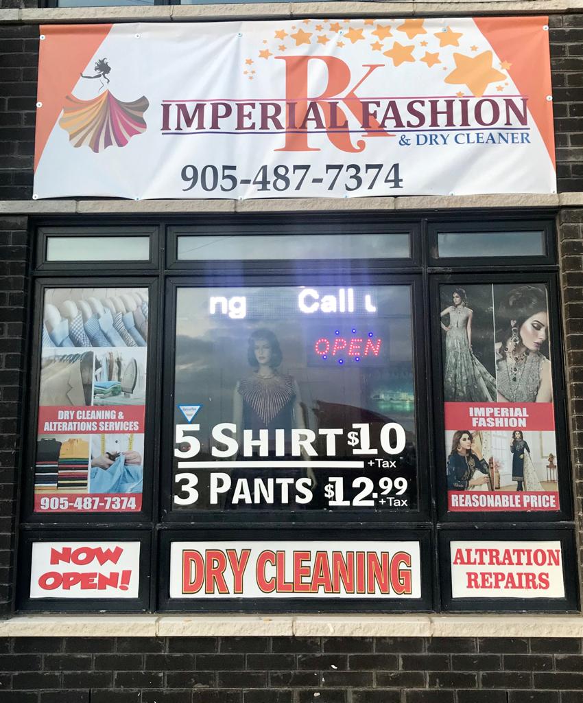 Imperial fashions and Dry cleaners | 353 Veterans Drive, Brampton, ON L7A 0B2, Canada | Phone: (905) 487-7374