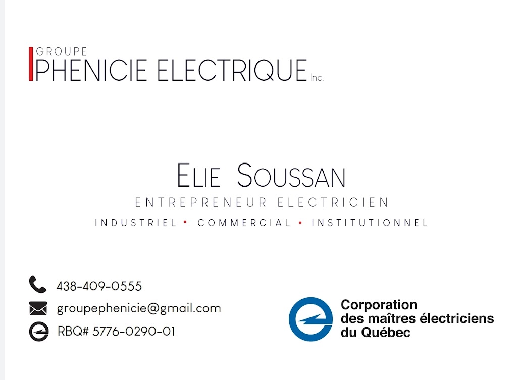 Groupe Phenicie Electrique Inc. | 3535 Rue du Fort Rolland, Lachine, QC H8T 1V6, Canada | Phone: (514) 629-0261