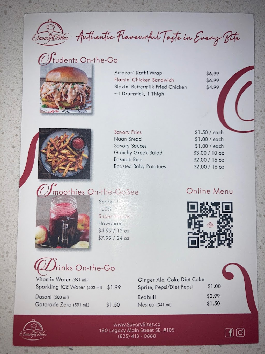 SavoryBitez | 180 Legacy Main St SE Unit 105, Calgary, AB T2X 4R9, Canada | Phone: (825) 413-0888