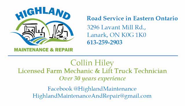 Highland Maintenance and Repair | 3296 Lavant Mill Rd, Lanark, ON K0G 1K0, Canada | Phone: (613) 259-2903