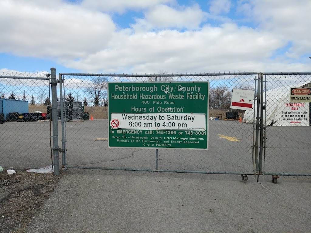 Peterborough household hazardous waste depot | 400 Pido Rd, Peterborough, ON K9J 6X7, Canada | Phone: (705) 876-1600