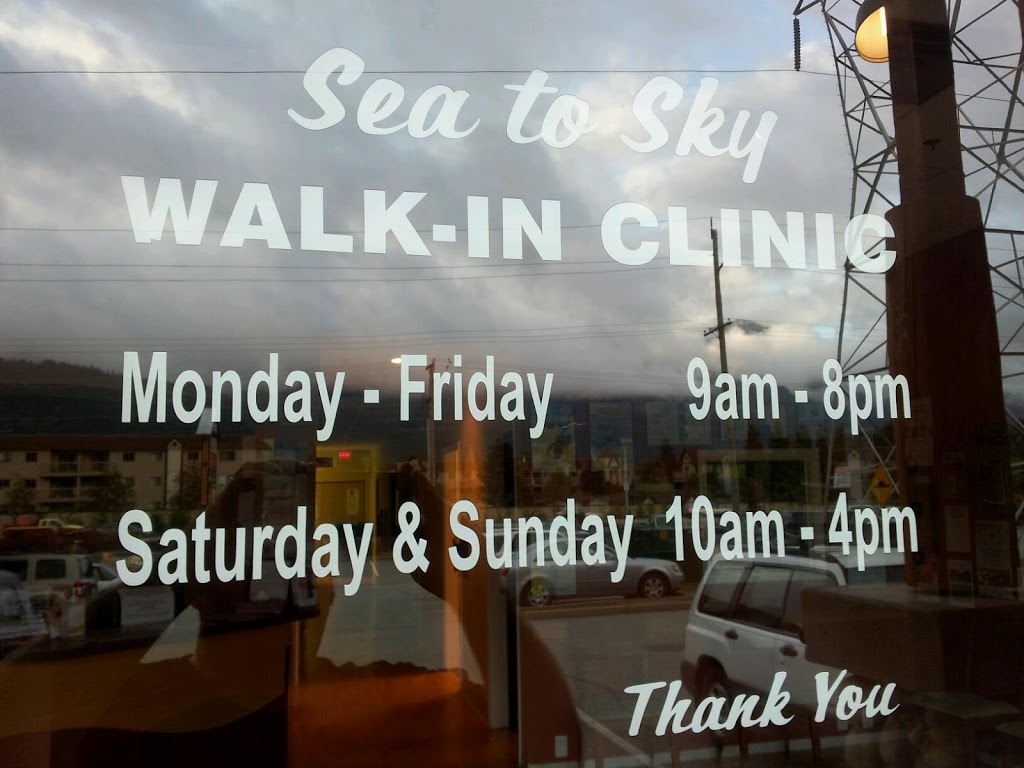 Sea To Sky Walk In Clinic Ltd | 40147 Glenalder Pl, Squamish, BC V8B 0G2, Canada | Phone: (604) 898-5555