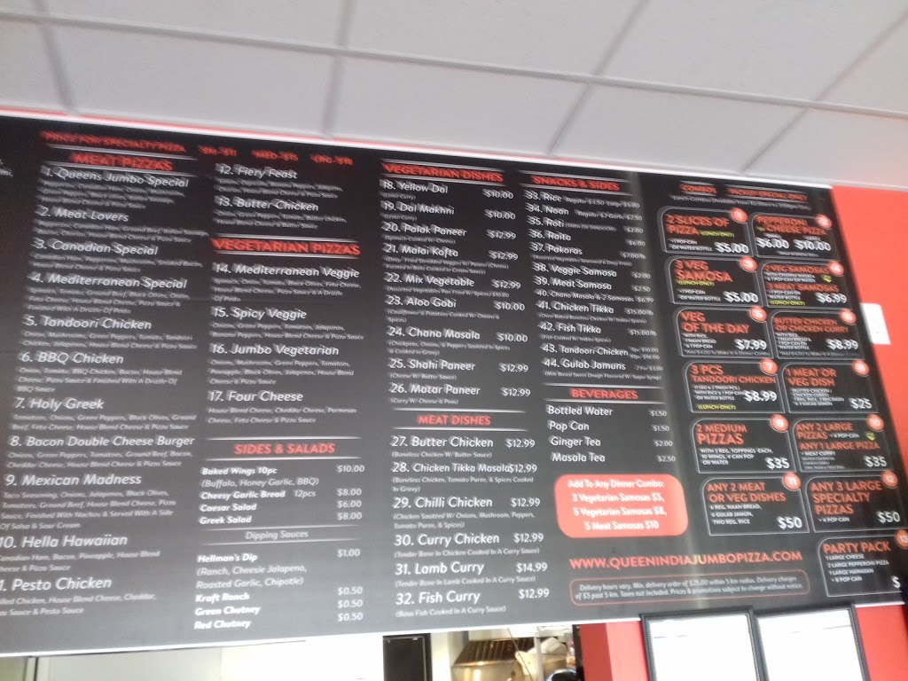 Queen India Jumbo Pizza | 26426 56 Ave, Langley City, BC V4W 1P2, Canada | Phone: (604) 857-9100