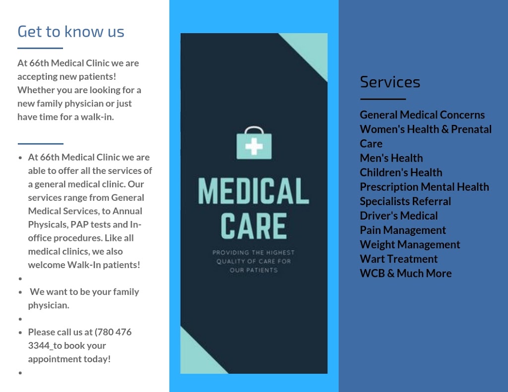 66th Medical Clinic | 13635 66 St NW, Edmonton, AB T5C 0B8, Canada | Phone: (780) 476-3344